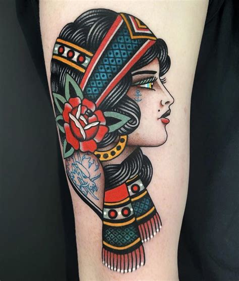 gypsy tattoos for women|traditional gypsy tattoo.